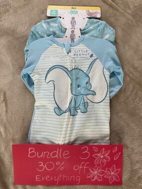 Dumbo 'Little Peanut' Baby Sleeper - Light Blue 2